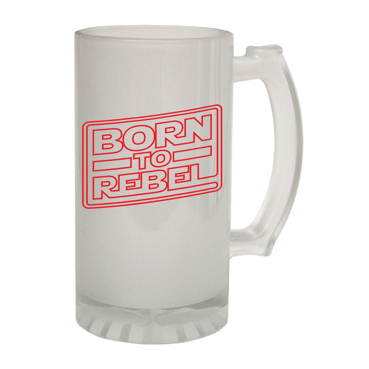 Born To Rebel Geek Sci Fi - Novelty Funny Frosted Stein - Gift Boxed