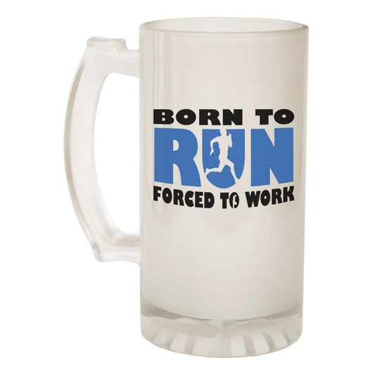 Born To Run Running - Novelty Funny Frosted Stein - Gift Boxed