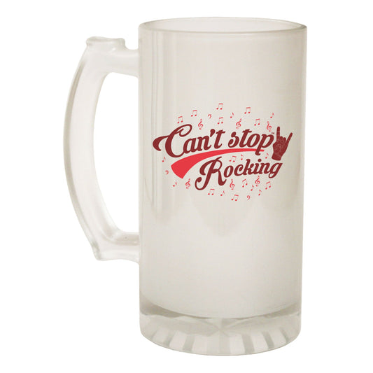 Cant Stop Rocking Metal - Novelty Funny Frosted Stein - Gift Boxed