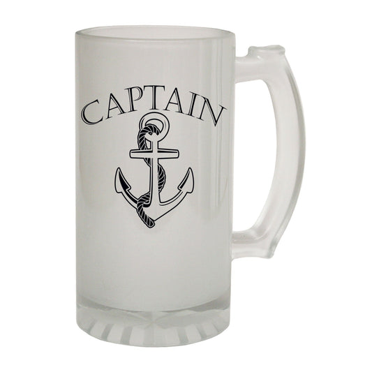 Captain Anchor Sailing - Novelty Funny Frosted Stein - Gift Boxed