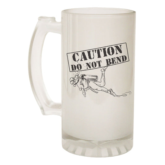 Caution Do Not Bend Scuba - Novelty Funny Frosted Stein - Gift Boxed