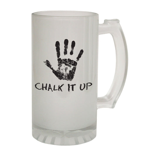 Chalk It Up Rock Climbing - Novelty Funny Frosted Stein - Gift Boxed