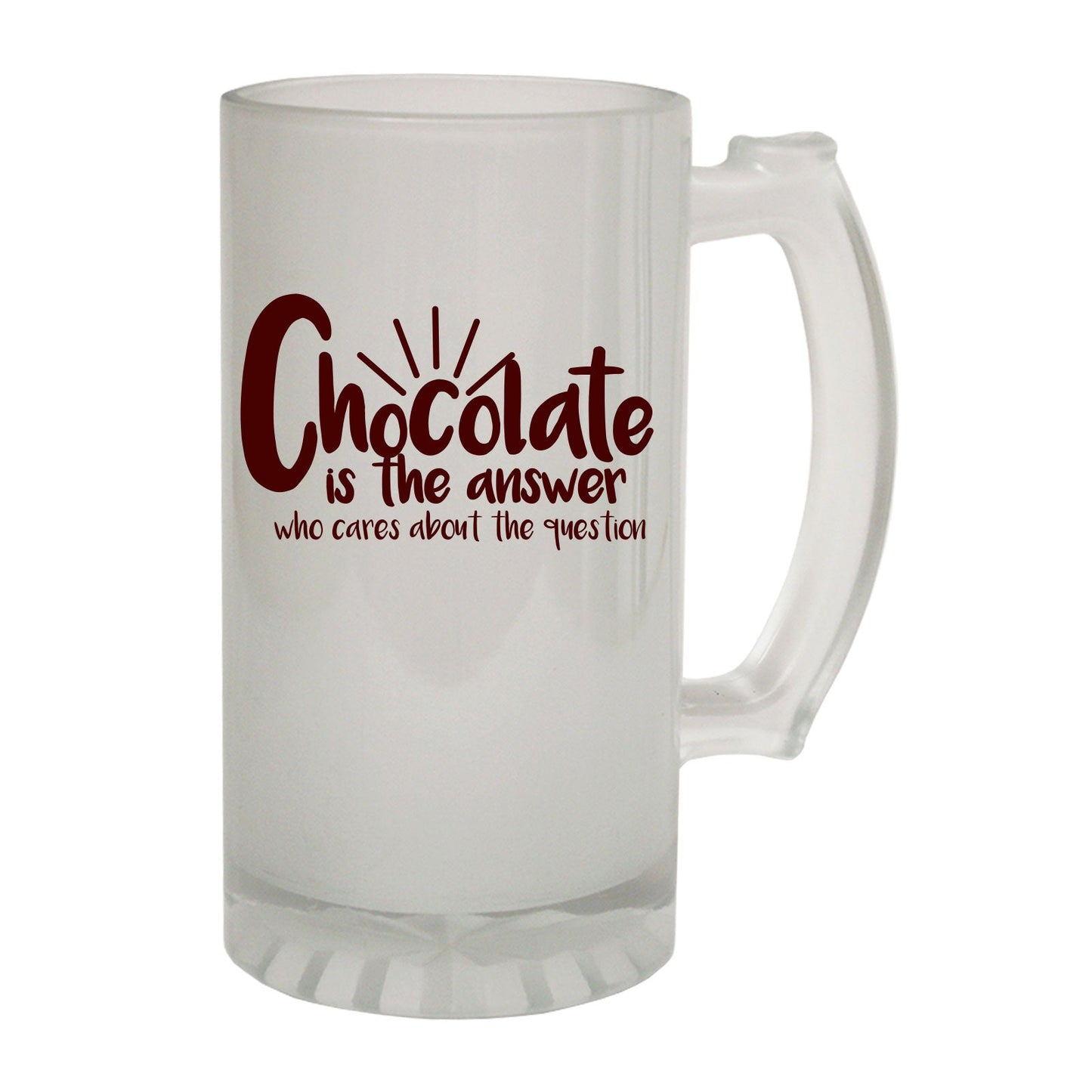 Chocolate Answer Choc - Novelty Funny Frosted Stein - Gift Boxed