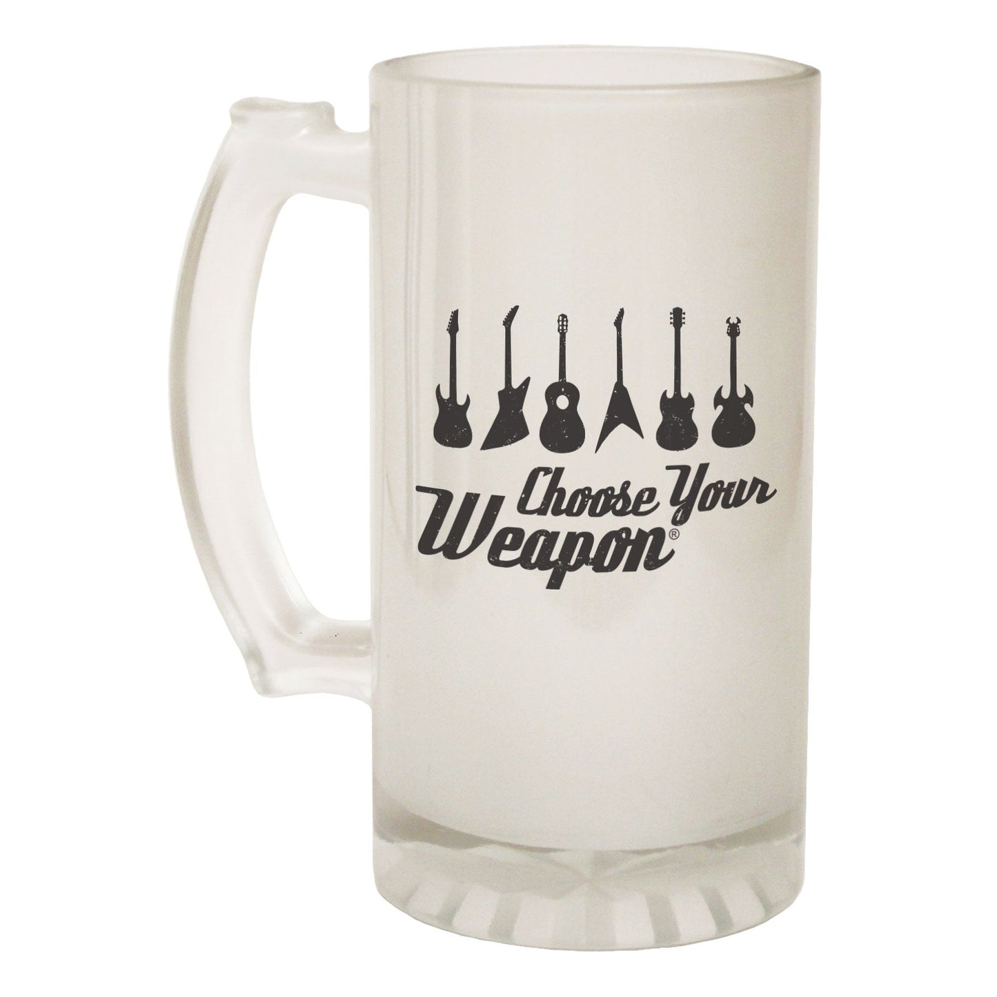 Choose Your Weapon Guitar - Novelty Funny Frosted Stein - Gift Boxed