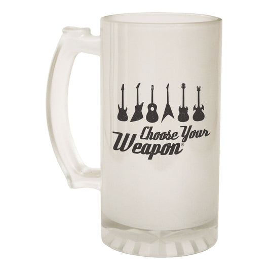 Choose Your Weapon Guitar - Novelty Funny Frosted Stein - Gift Boxed