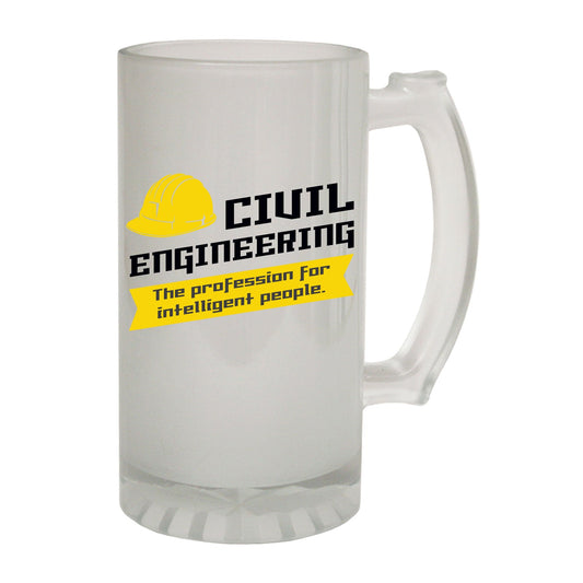 Civil Engineering Engineer Geek - Novelty Funny Frosted Stein - Gift Boxed