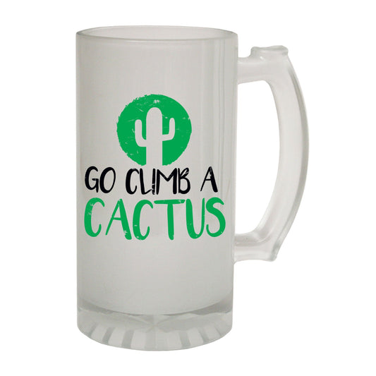 Climb A Cactus Rude - Novelty Funny Frosted Stein - Gift Boxed