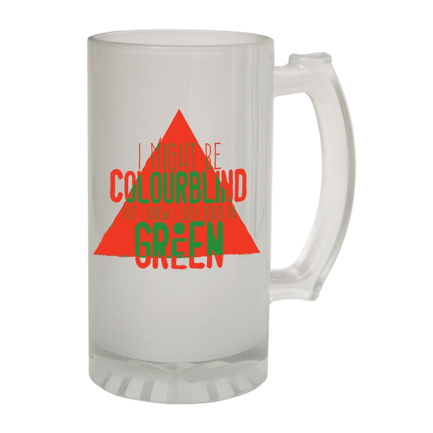 Colourblind Green Joke - Novelty Funny Frosted Stein - Gift Boxed