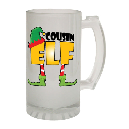 Cousin Elf Family - Novelty Funny Frosted Stein - Gift Boxed