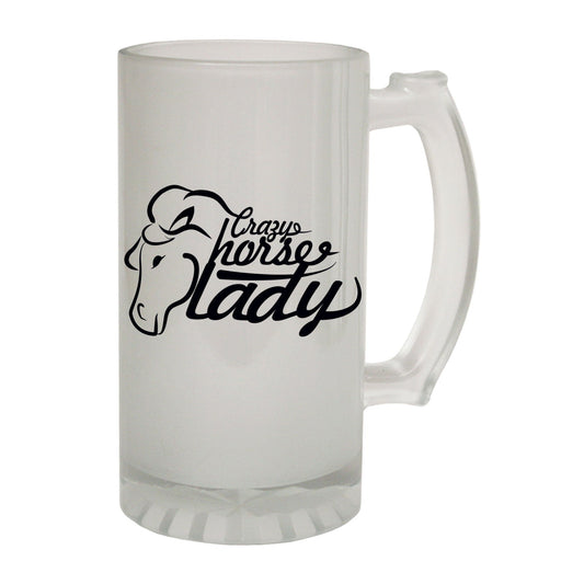 Crazy Horse Lady - Novelty Funny Frosted Stein - Gift Boxed