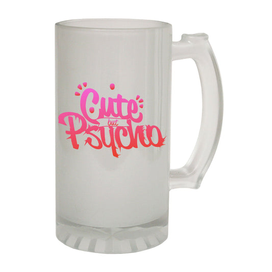 Cute But Psycho - Novelty Funny Frosted Stein - Gift Boxed