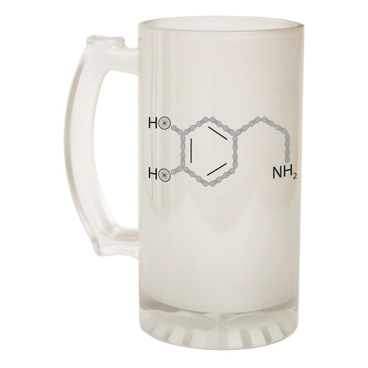 Cycling Dopamine Chem Struct - Novelty Funny Frosted Stein - Gift Boxed