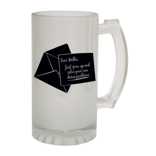 Dear Maths Grow Up Geek - Novelty Funny Frosted Stein - Gift Boxed