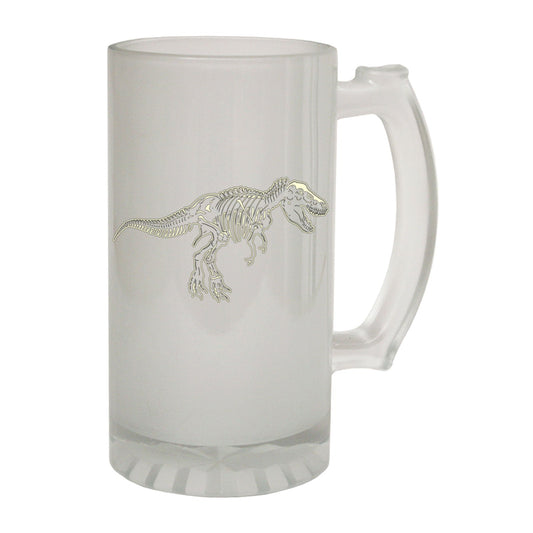 Dino Skeleton Design - Novelty Funny Frosted Stein - Gift Boxed