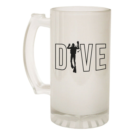 Dive Man Scuba Diving - Novelty Funny Frosted Stein - Gift Boxed