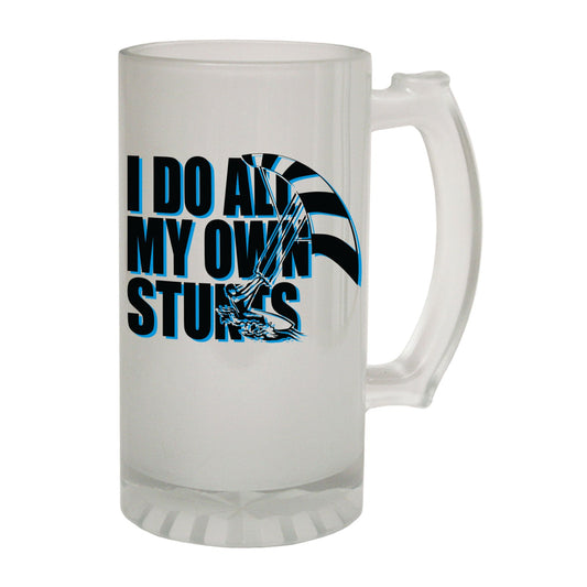 Do My Own Stunts Kitesurfing - Novelty Funny Frosted Stein - Gift Boxed