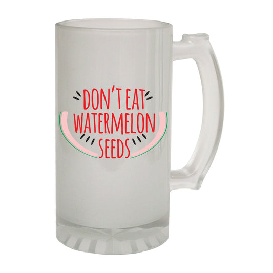 Dont Eat Watermelon Seeds - Novelty Funny Frosted Stein - Gift Boxed