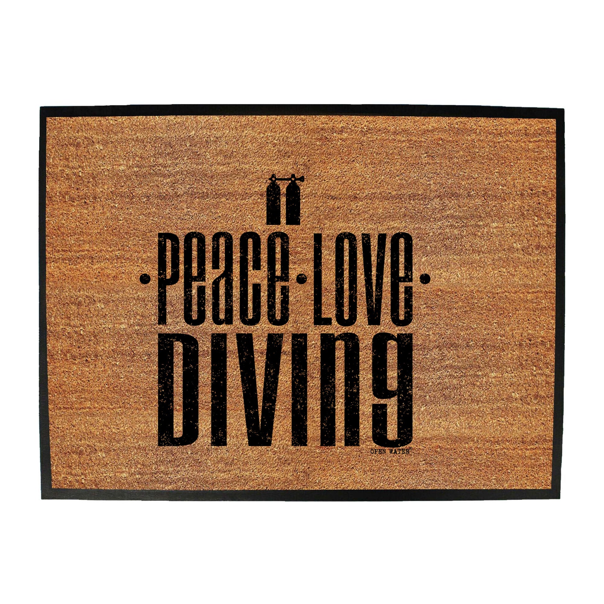 Ow Peace Love Diving - Funny Novelty Doormat