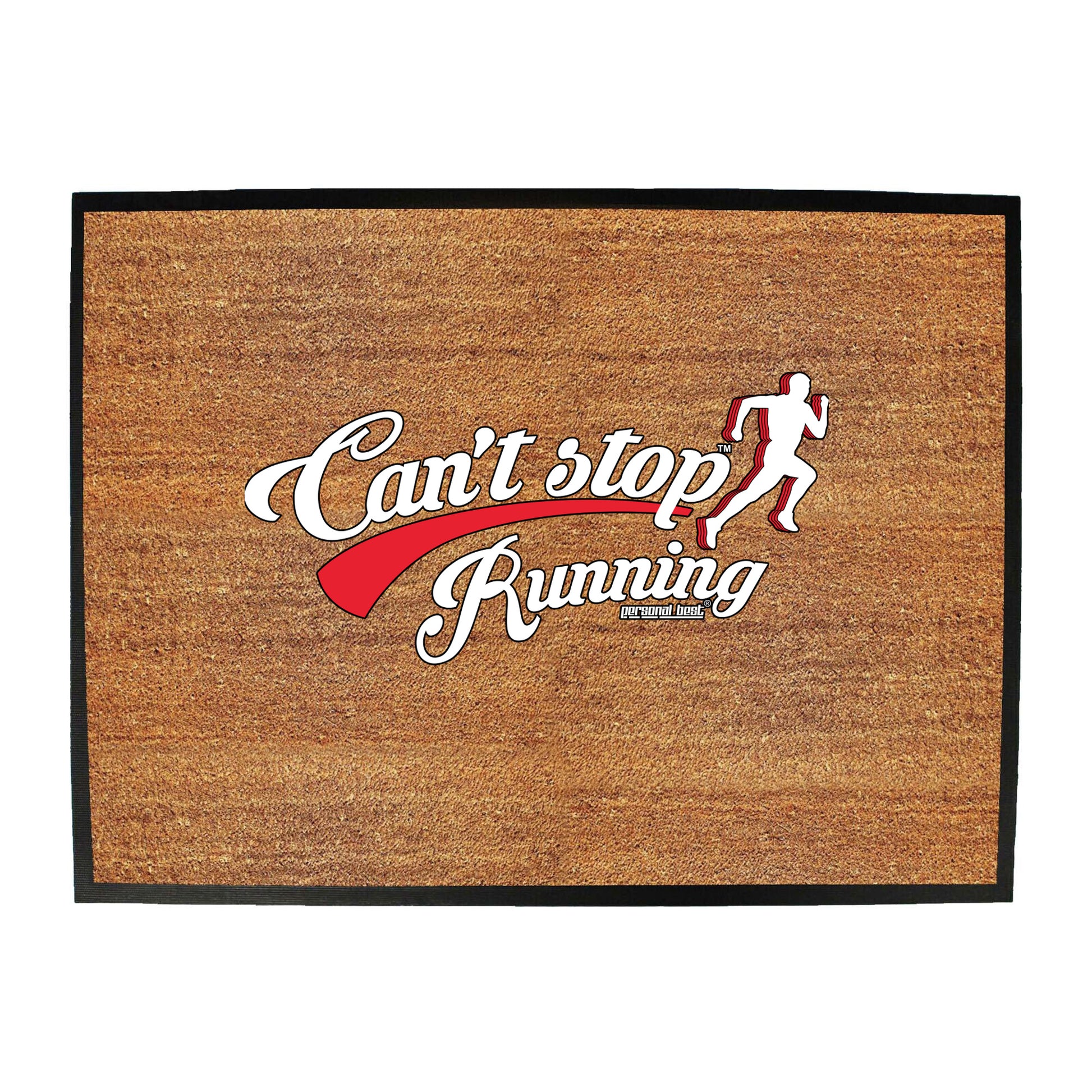 Pb Cant Stop Running - Funny Novelty Doormat