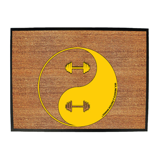 Swps Dumbbell Yin Yang - Funny Novelty Doormat