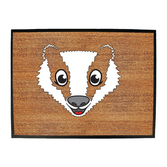 Badger Animal Face Ani Mates - Funny Novelty Doormat