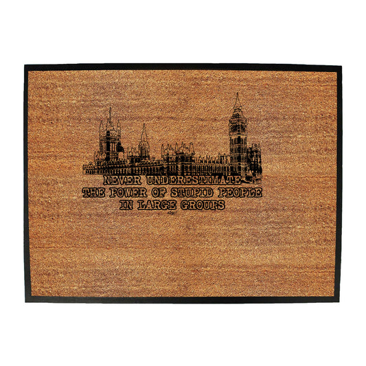 Never Understimate Stupid People In Large Groups - Funny Novelty Doormat