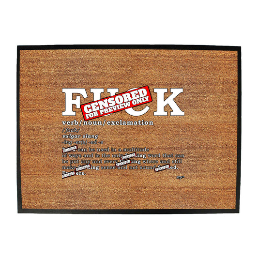 F  K Noun - Funny Novelty Doormat