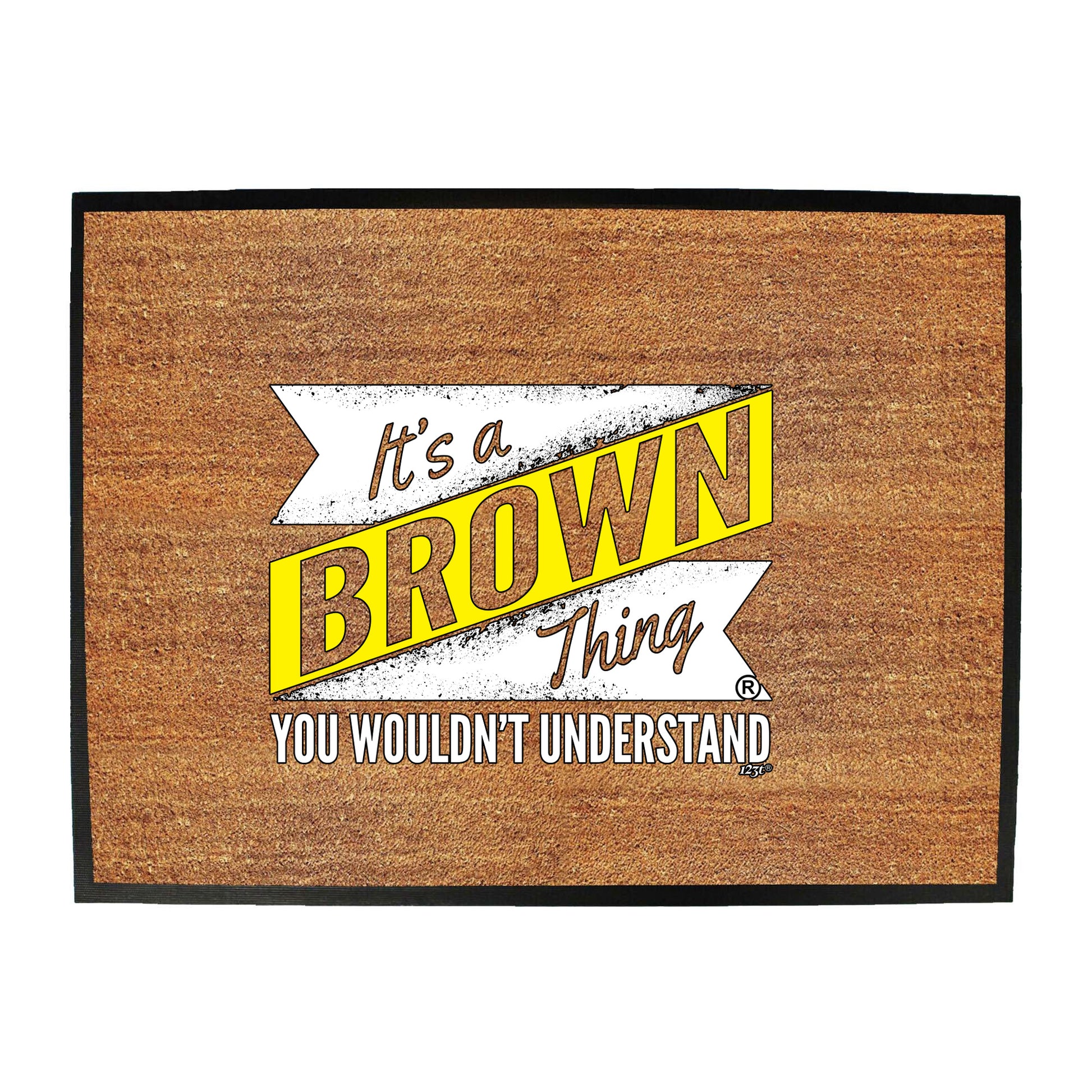 Brown V2 Surname Thing - Funny Novelty Doormat