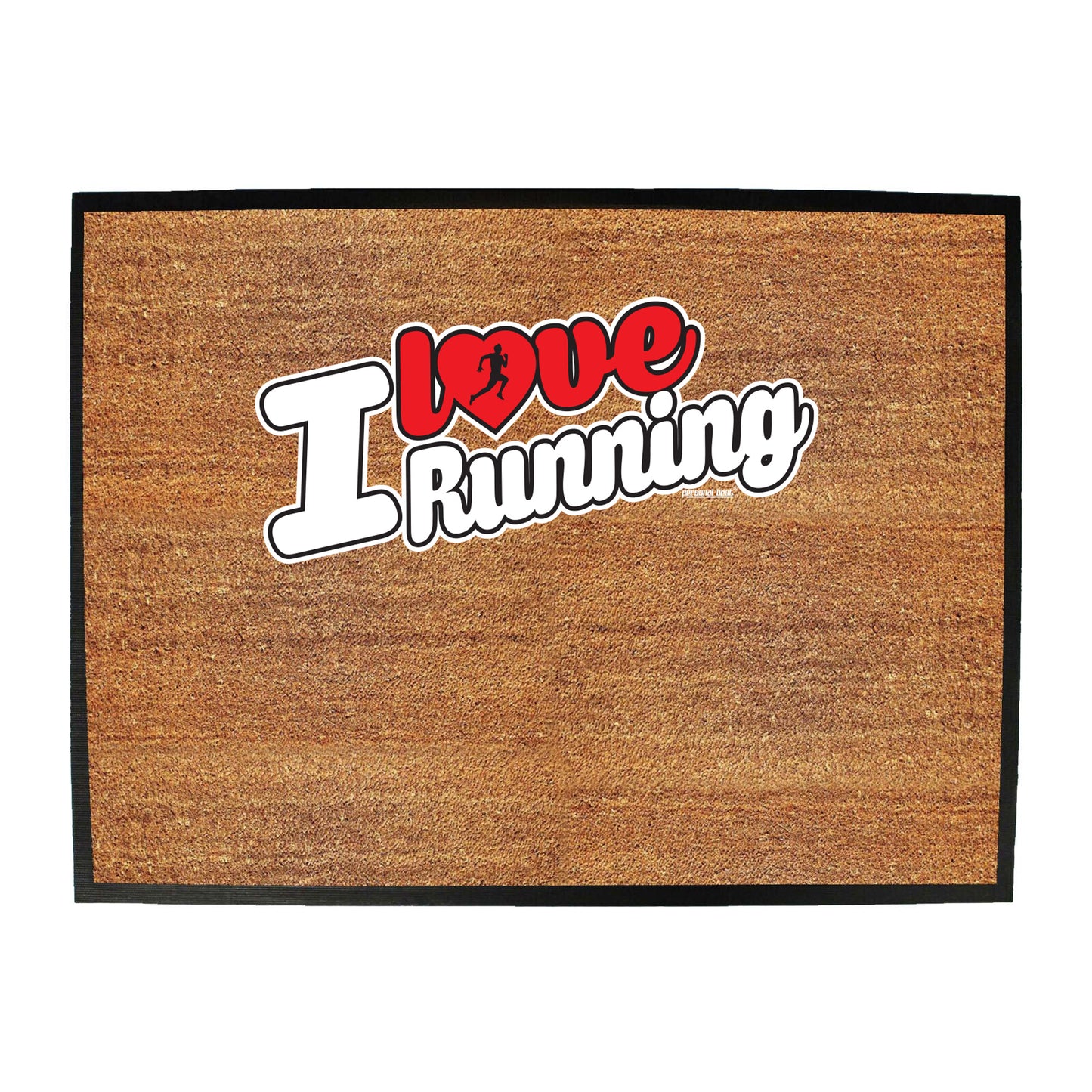 Pb I Love Running Stencil - Funny Novelty Doormat