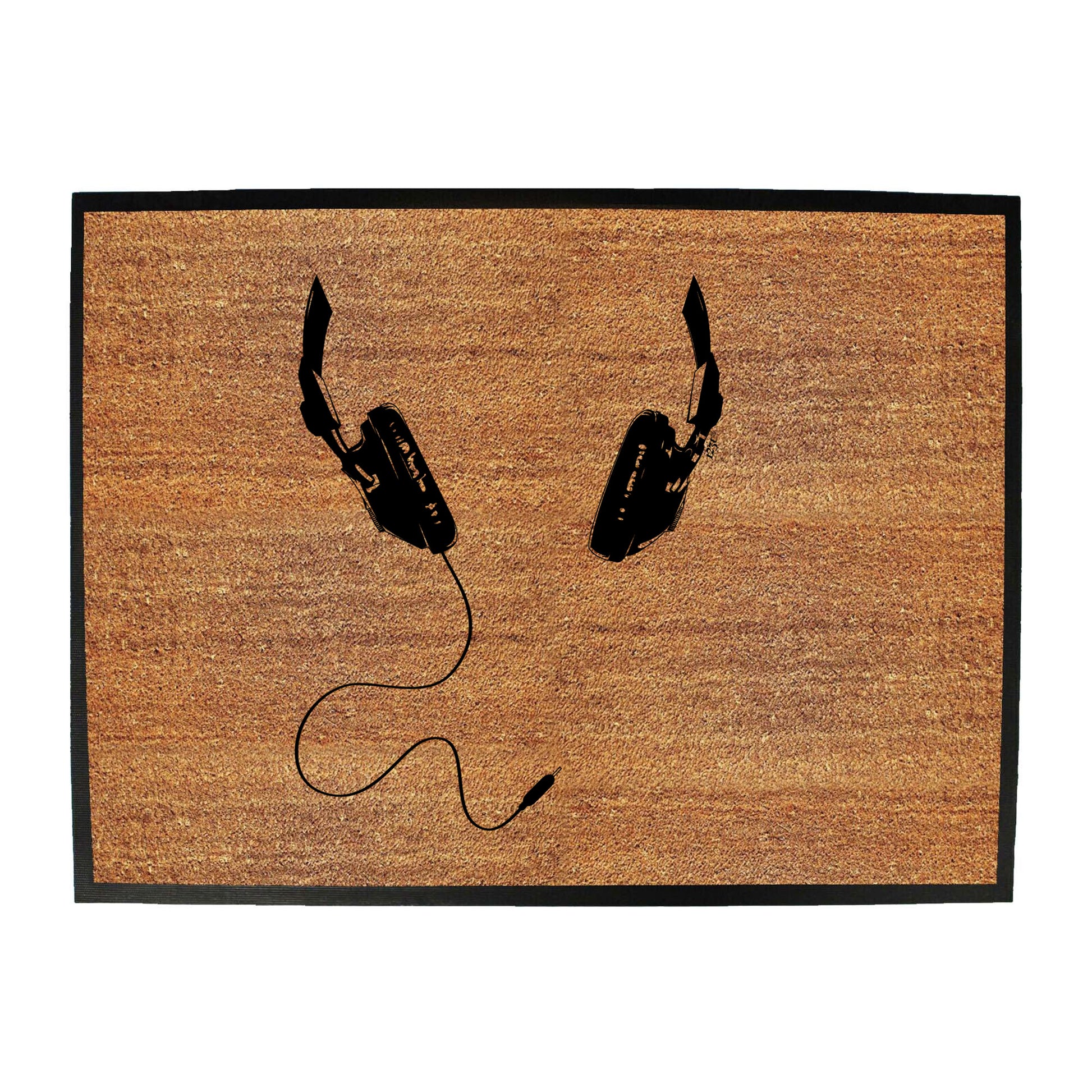 Headphones Around Neck - Funny Novelty Doormat