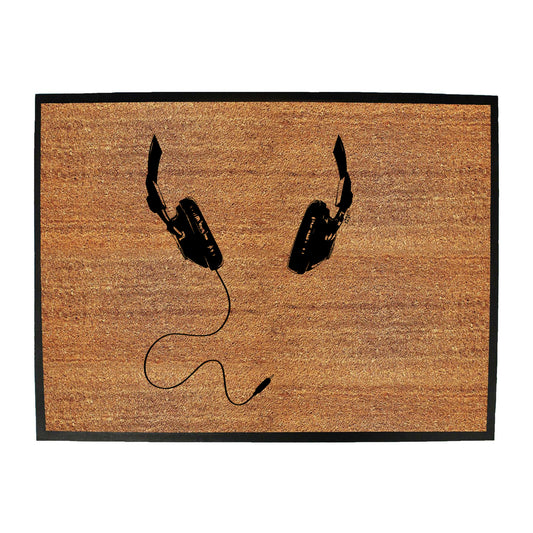 Headphones Around Neck - Funny Novelty Doormat