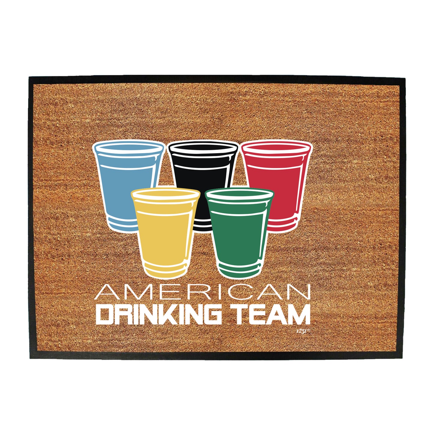 American Drinking Team Glasses - Funny Novelty Doormat