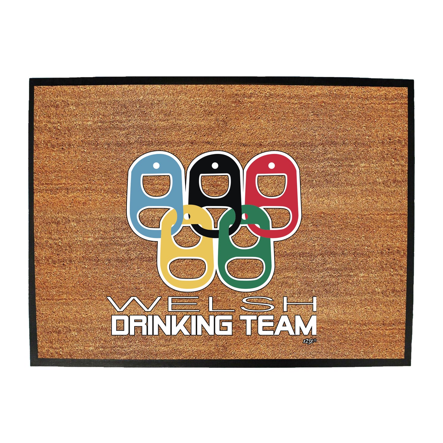 Welsh Drinking Team Rings - Funny Novelty Doormat