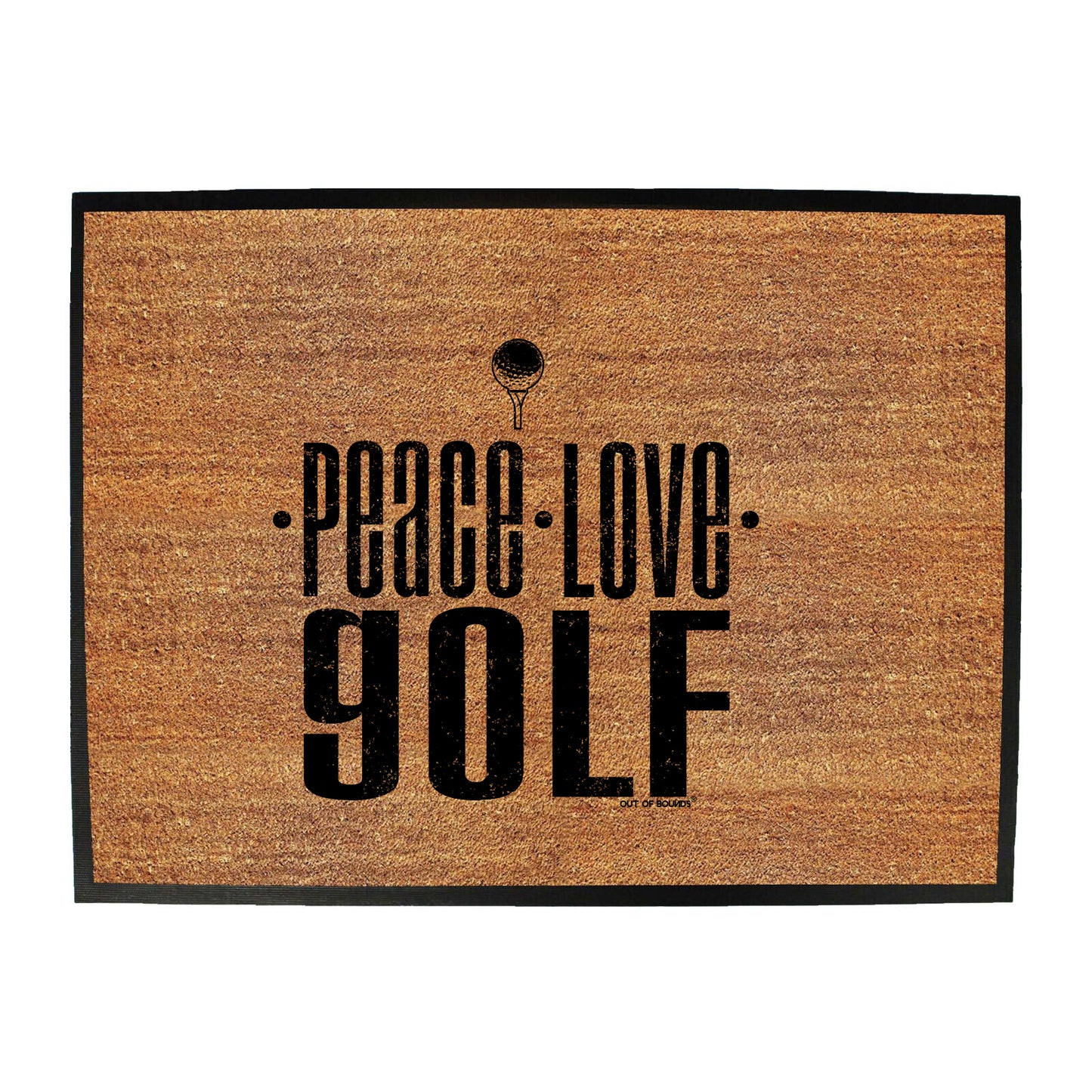 Oob Peace Love Golf - Funny Novelty Doormat