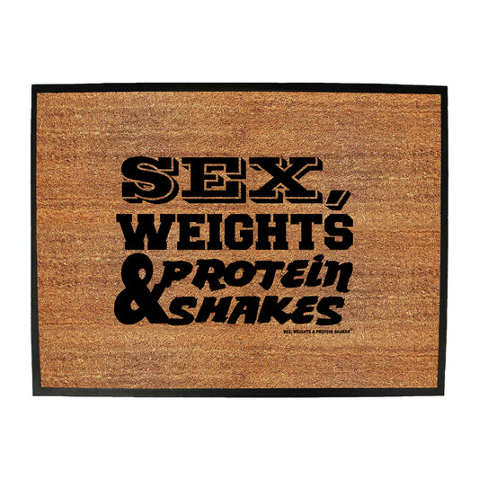 Swps Sex Weights Protein Shakes D1 Red - Funny Novelty Doormat