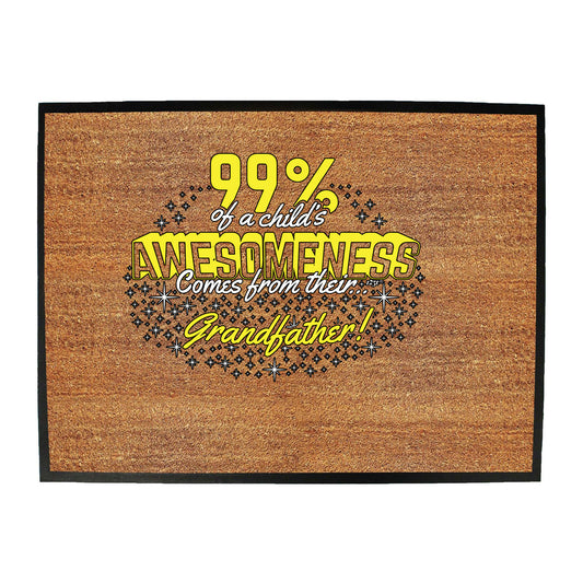 99 Of Awesomeness Comes From Grandfather - Funny Novelty Doormat