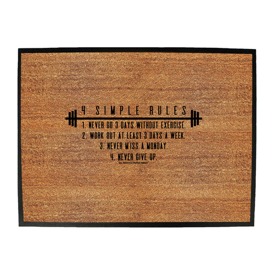 Swps Four Simple Rules - Funny Novelty Doormat