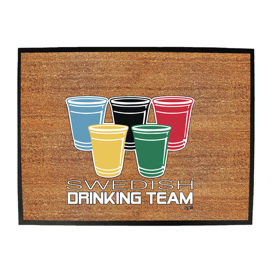 Swedish Drinking Team Glasses - Funny Novelty Doormat