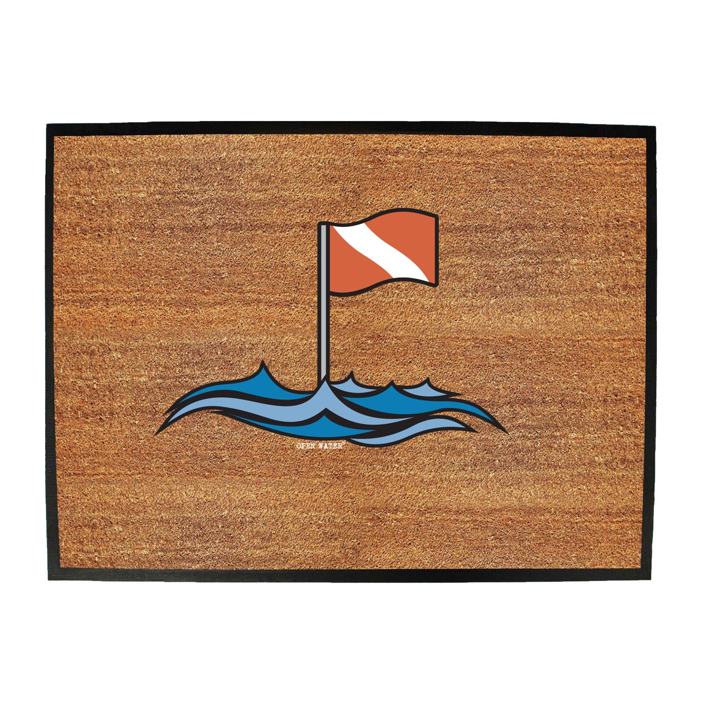 Ow Diving Flag Waves - Funny Novelty Doormat