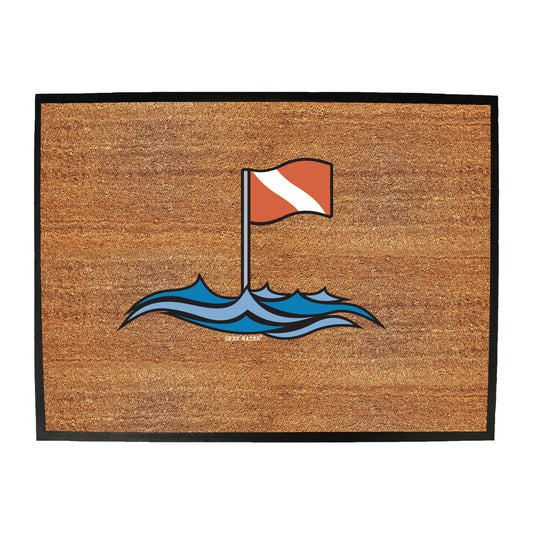 Ow Diving Flag Waves - Funny Novelty Doormat