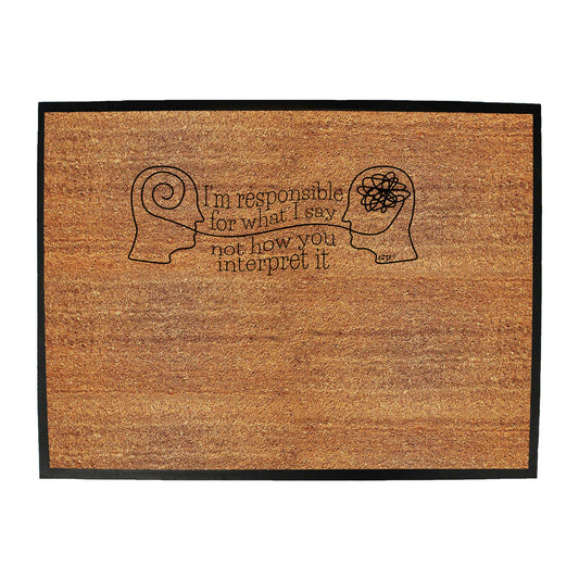 Im Responsible For What Say - Funny Novelty Doormat