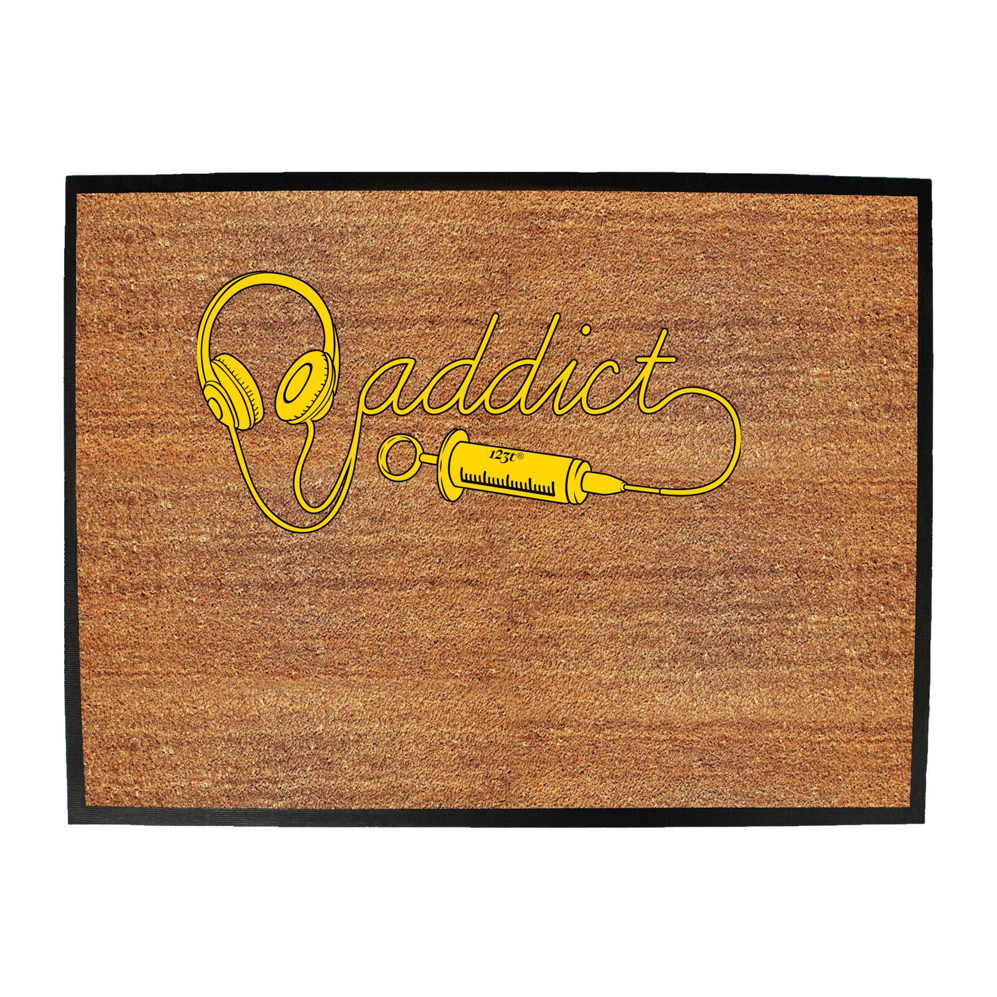 Dj Addict Headphone Head Phones Music - Funny Novelty Doormat