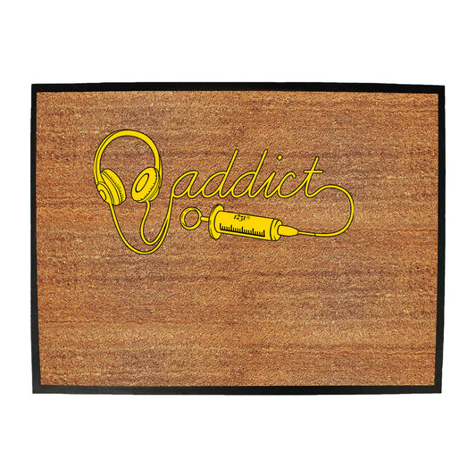 Dj Addict Headphone Head Phones Music - Funny Novelty Doormat