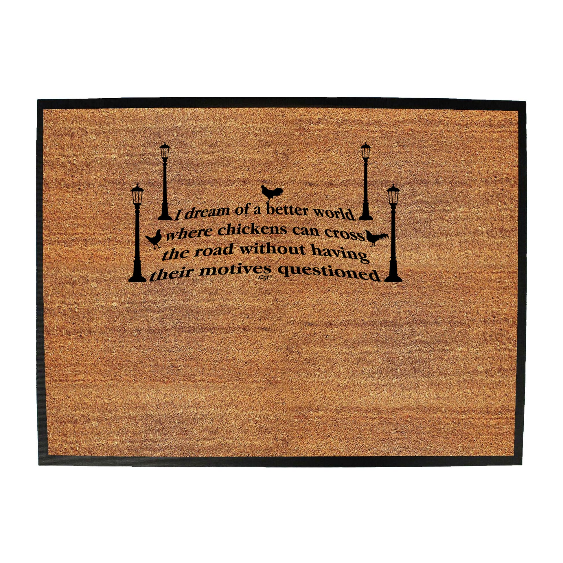 Dream Of A Better World Where Chicknes Can Cross The Road - Funny Novelty Doormat