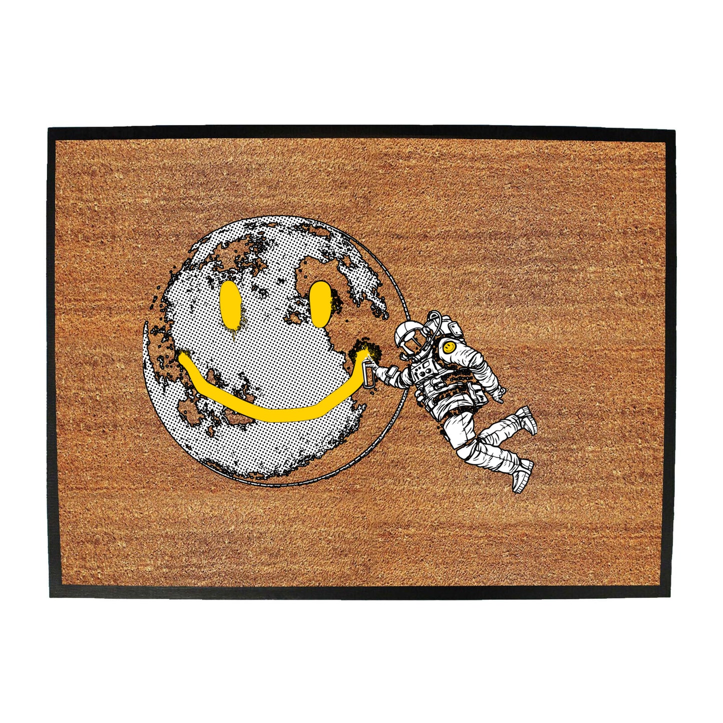 Austraunaught Smile Spray Paint Moon - Funny Novelty Doormat