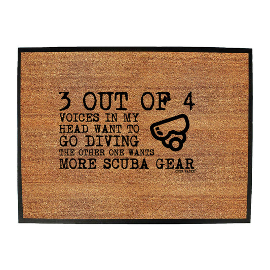 Ow 3 Out Of 4 Voices In My Head - Funny Novelty Doormat