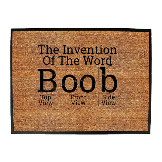 The Invention Of The Word B  B - Funny Novelty Doormat