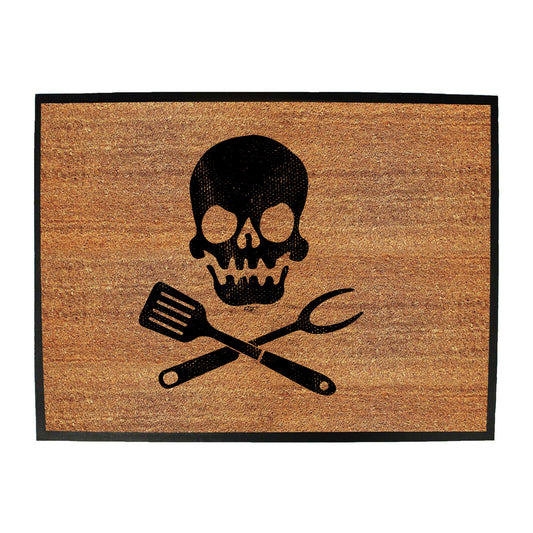Cooking Skull Chef Kitchen - Funny Novelty Doormat