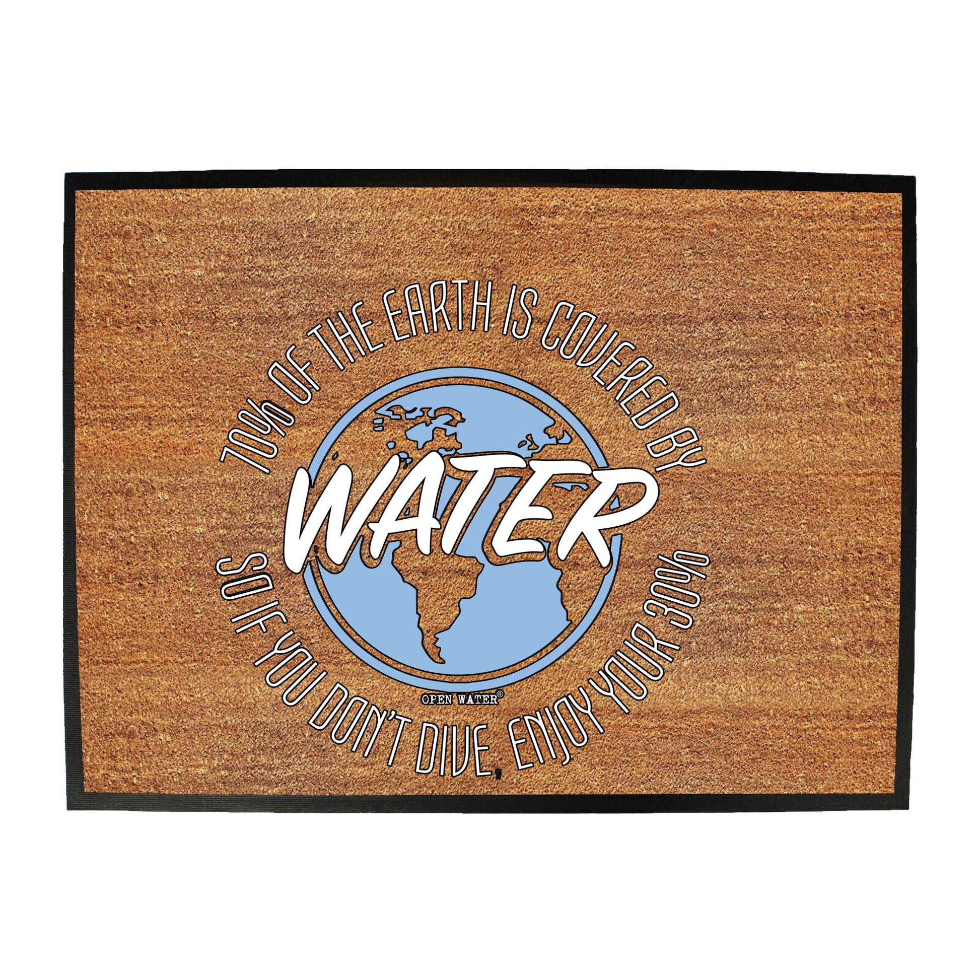 Ow 70% Of Earth Covered By - Funny Novelty Doormat