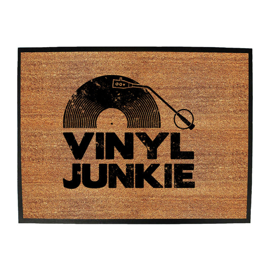 Vinyl Junkie Dj Record White Music - Funny Novelty Doormat